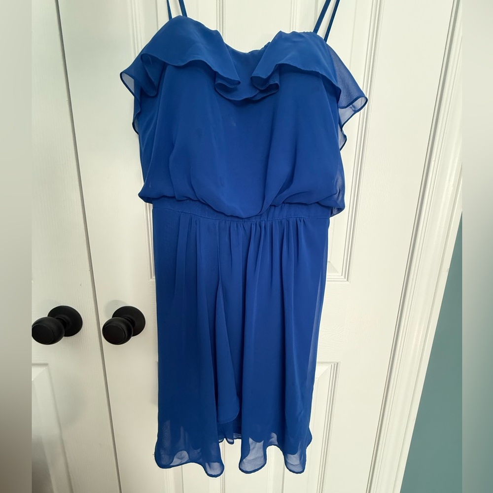 Aqua Strapless Royal Blue Cocktail Dress – Size 6